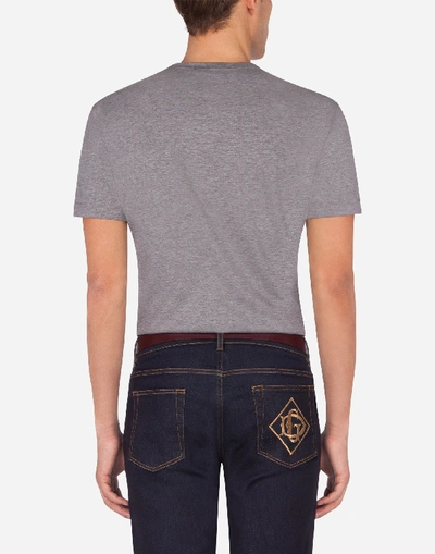 Shop Dolce & Gabbana Cotton T-shirt With Dg Logo In Grey