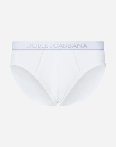 Shop Dolce & Gabbana Mid-rise Briefs In Two-way Stretch Cotton Jersey