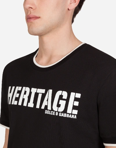 Shop Dolce & Gabbana Cotton T-shirt With Heritage Print