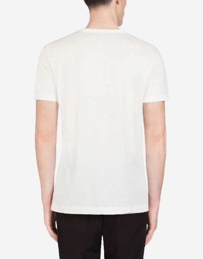Shop Dolce & Gabbana Army Print Cotton T-shirt
