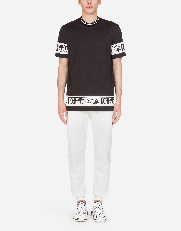 Dolce & Gabbana Jersey Jogging Pants With Threedimensional Logo In