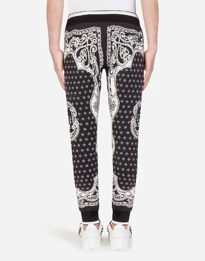 Shop Dolce & Gabbana Jogging Pants In Bandana Print In Black