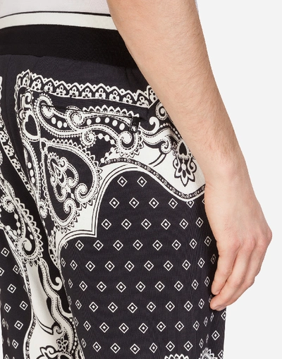 Shop Dolce & Gabbana Jogging Pants In Bandana Print In Black