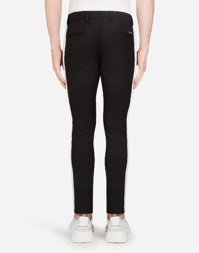 Shop Dolce & Gabbana Stretch Wool Jogging Pants In Black
