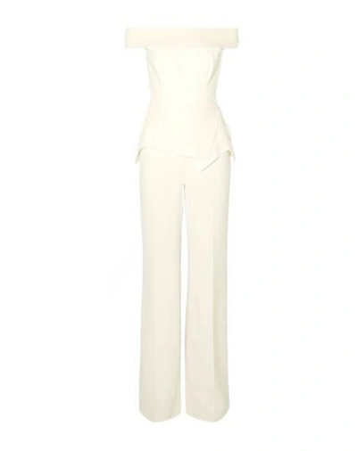 Shop Roland Mouret Jumpsuit/one Piece In Ivory