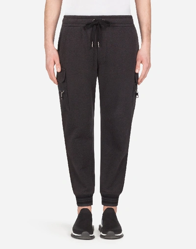 Shop Dolce & Gabbana Jersey Jogging Pants With Branded Plate