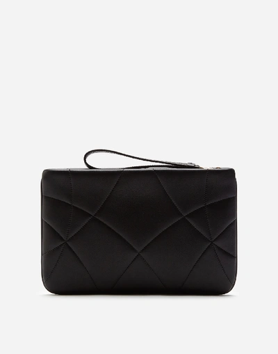 Shop Dolce & Gabbana Quilted Nappa Leather Devotion Clutch