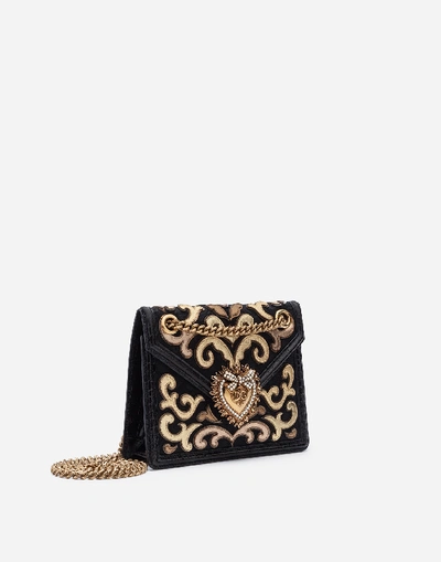 Shop Dolce & Gabbana Medium Brocade Devotion Bag With Mordore Patch