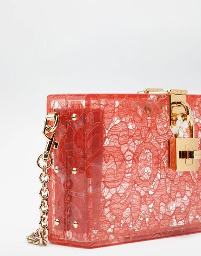 Shop Dolce & Gabbana Dolce Box Clutch In Sint Glass And Lace