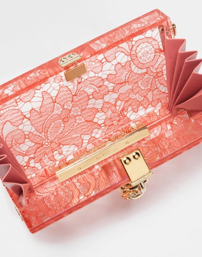 Shop Dolce & Gabbana Dolce Box Clutch In Sint Glass And Lace