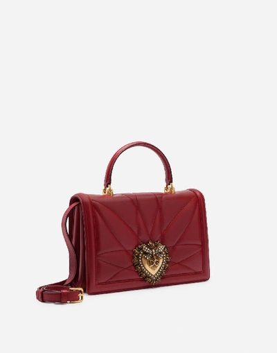 Shop Dolce & Gabbana Big Devotion Bag In Matelasse' Nappa In Red