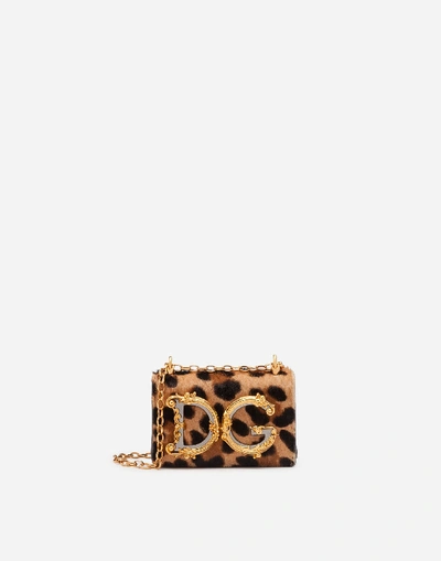 Shop Dolce & Gabbana Dg Girls Micro Bag In Leopard-print Pony Hair