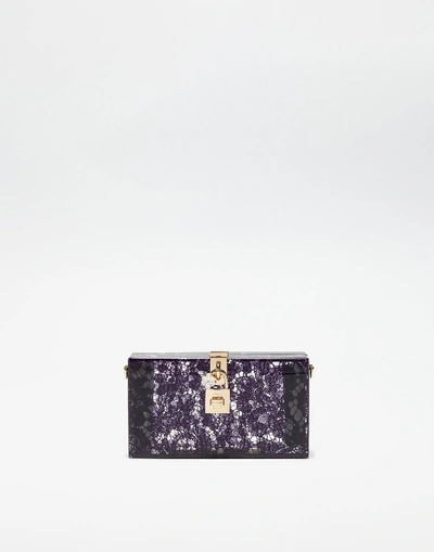 Shop Dolce & Gabbana Dolce Box Clutch In Sint Glass And Lace