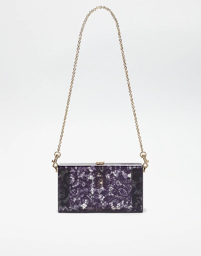 Shop Dolce & Gabbana Dolce Box Clutch In Sint Glass And Lace