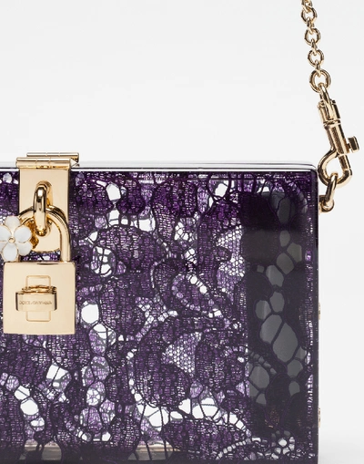 Shop Dolce & Gabbana Dolce Box Clutch In Sint Glass And Lace