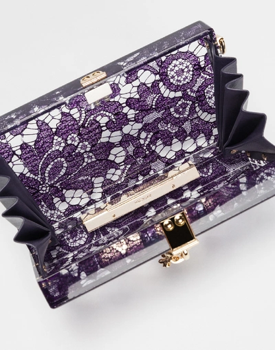 Shop Dolce & Gabbana Dolce Box Clutch In Sint Glass And Lace