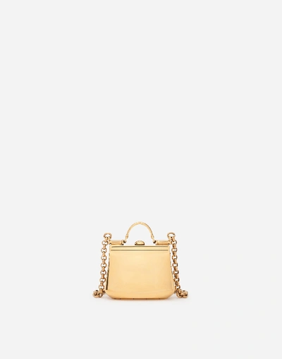 Shop Dolce & Gabbana Metal Micro-bag In Gold