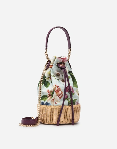 Shop Dolce & Gabbana Small Dg Millennials Bag In Canvas With Floral Print