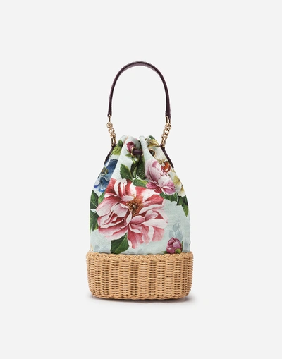 Shop Dolce & Gabbana Small Dg Millennials Bag In Canvas With Floral Print