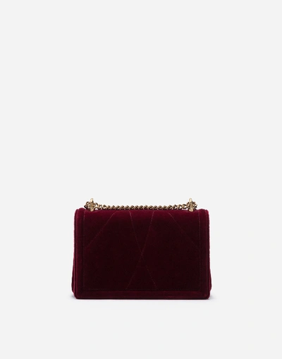 Shop Dolce & Gabbana Medium Devotion Crossbody Bag In Quilted Velvet