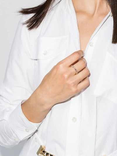 Suzanne Kalan 18kt Rose Gold Horizontal Baguette Diamond Ring In Metallic