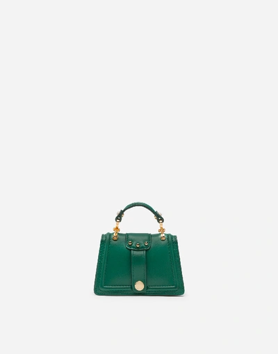 Dolce Gabbana Dg Amore Micro Bag In Smooth Calfskin In Green