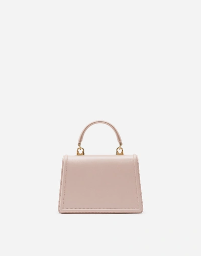 Shop Dolce & Gabbana Small Smooth Calfskin Devotion Bag In Pale Pink