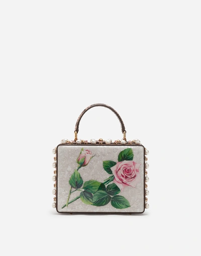 Shop Dolce & Gabbana Mother-of-pearl Dolce Box Bag With Jewel Embroidery
