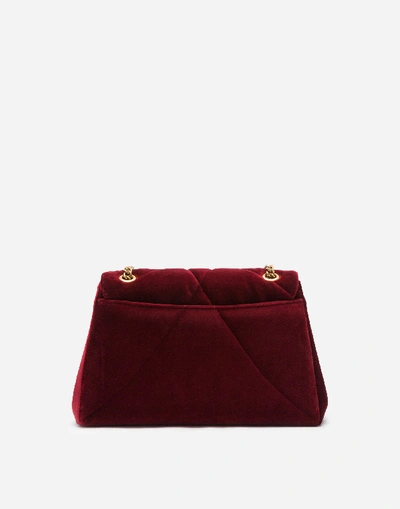 Shop Dolce & Gabbana Large Devotion Shoulder Bag In Quilted Velvet