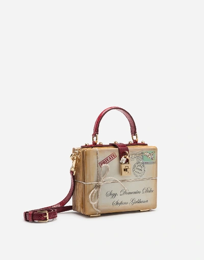 Shop Dolce & Gabbana Dolce Box Bag In Inlaid Wood In Multicolor