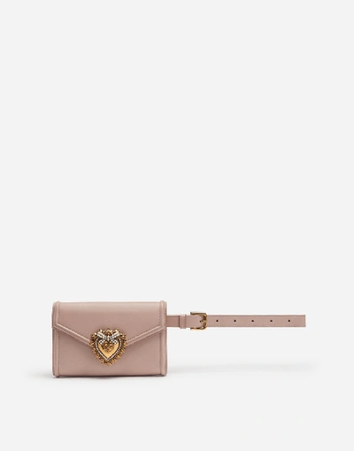 Shop Dolce & Gabbana Devotion Fanny Pack In Plain Calfskin