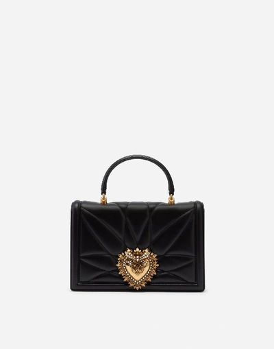 Shop Dolce & Gabbana Big Devotion Bag In Matelasse' Nappa In Black