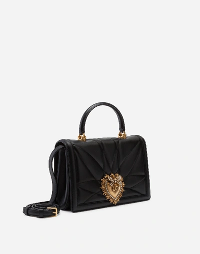 Shop Dolce & Gabbana Big Devotion Bag In Matelasse' Nappa In Black