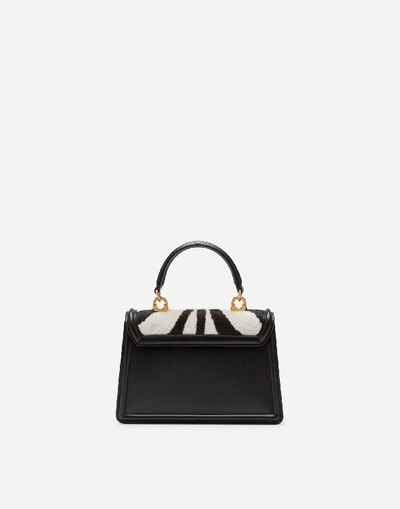 Shop Dolce & Gabbana Small Devotion Bag In Pony-style Material With Zebra Print In Animal Print