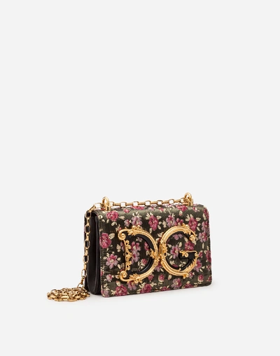 Shop Dolce & Gabbana Floral Jacquard D&g Girls Shoulder Bag