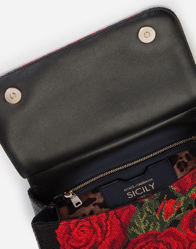 Shop Dolce & Gabbana Medium Sicily Bag In Needlepoint