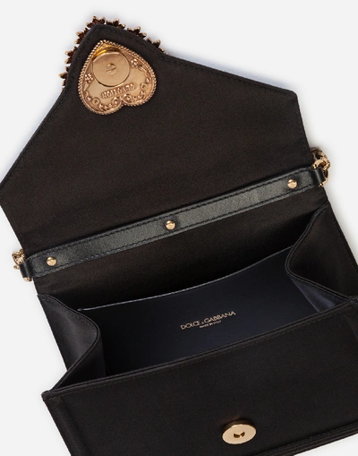 Dolce & Gabbana Small Devotion Molurus Python Skin Top Handle Bag In Black