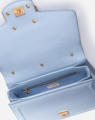 Shop Dolce & Gabbana Dg Amore Bag In Calfskin In Light Blue