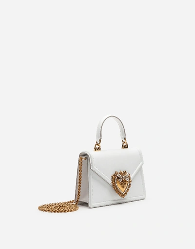 Dolce & Gabbana Small Devotion Metallic Leather Top Handle Bag