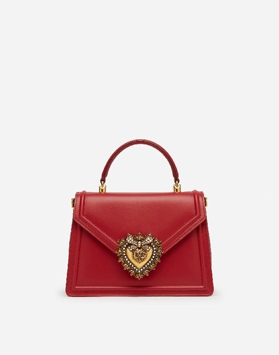 Shop Dolce & Gabbana Medium Devotion Bag In Smooth Calfskin