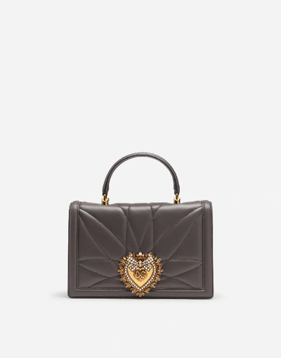 Shop Dolce & Gabbana Big Devotion Bag In Mordore Matelasse' Nappa