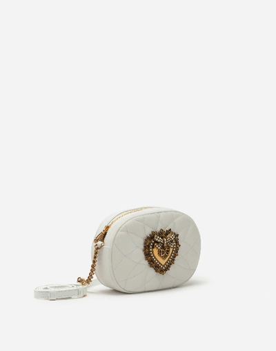 Shop Dolce & Gabbana Shoulder And Crossbody Bags - Devotion Camera Bag In Quilted Nappa Leather In White