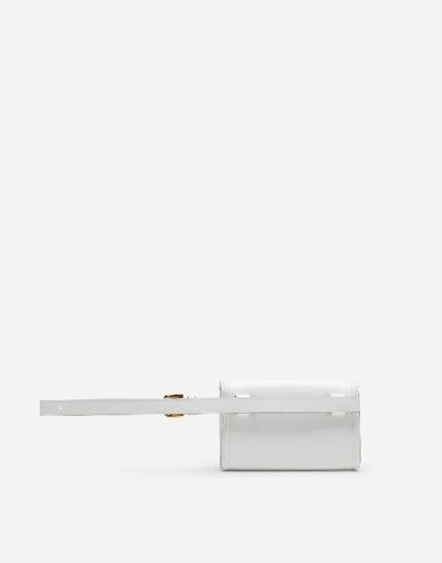 Shop Dolce & Gabbana Devotion Fanny Pack In Plain Calfskin In White