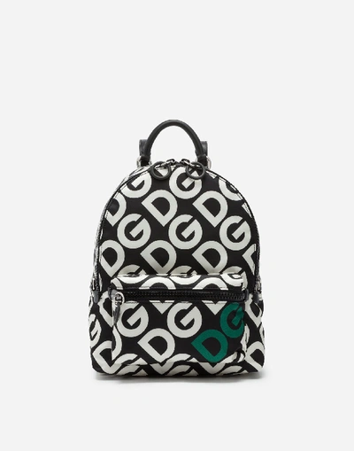 Shop Dolce & Gabbana Nylon Vulcano Backpack With Dg Mania Print In Multicolored