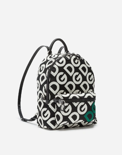 Shop Dolce & Gabbana Nylon Vulcano Backpack With Dg Mania Print In Multicolored