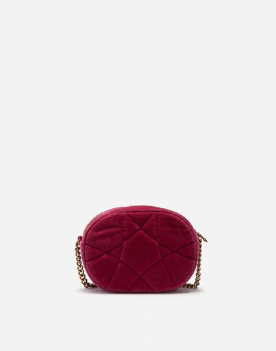 Shop Dolce & Gabbana Devotion Camera Bag In Quilted Smooth Velvet