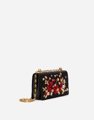 Shop Dolce & Gabbana Dg Girls Cross-body Bag In Brocade With Appliqués And Embroidery
