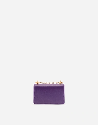 Shop Dolce & Gabbana Dg Girls Micro Bag In Plain Calfskin In Purple
