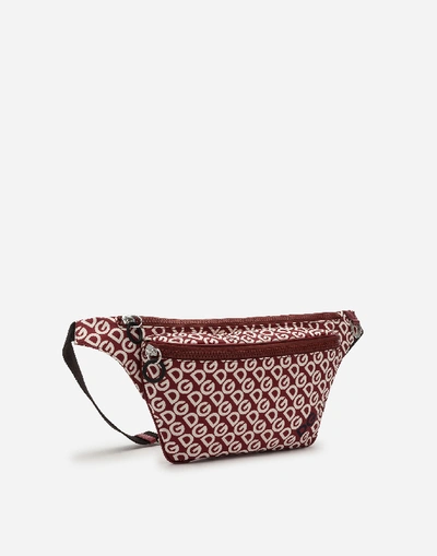 Shop Dolce & Gabbana Nylon Fanny Pack With Dg Mania Print In Multicolored