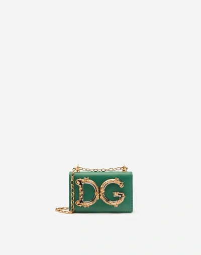 Shop Dolce & Gabbana Dg Girls Micro Bag In Plain Calfskin